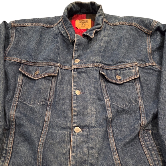 Vintage GAP Flannel Lined Denim Jacket 90s Mens Large Blue Jean Button-Up Winter - Picture 5 of 8